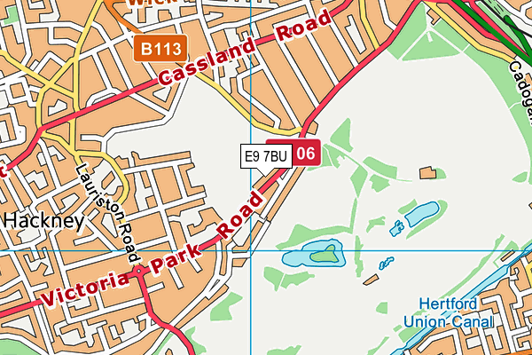 E9 7BU map - OS VectorMap District (Ordnance Survey)