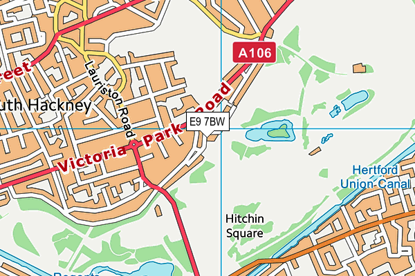 E9 7BW map - OS VectorMap District (Ordnance Survey)