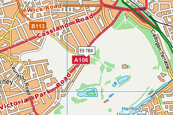 E9 7BX map - OS VectorMap District (Ordnance Survey)