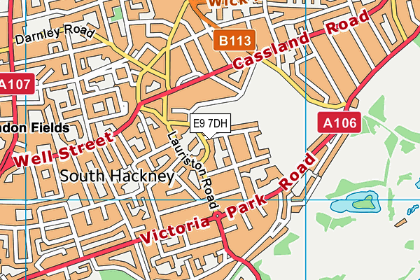 E9 7DH map - OS VectorMap District (Ordnance Survey)