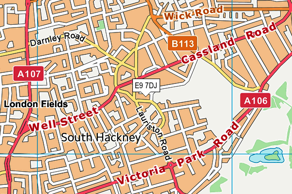 E9 7DJ map - OS VectorMap District (Ordnance Survey)