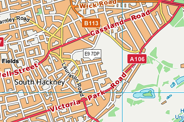 E9 7DP map - OS VectorMap District (Ordnance Survey)