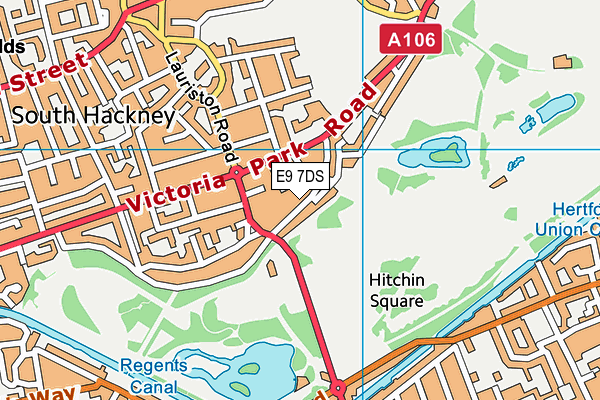 E9 7DS map - OS VectorMap District (Ordnance Survey)