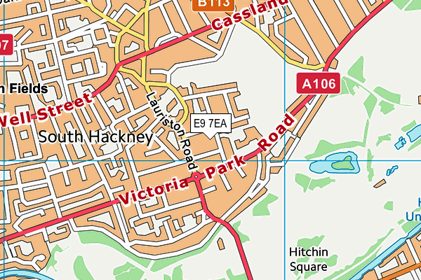 E9 7EA map - OS VectorMap District (Ordnance Survey)