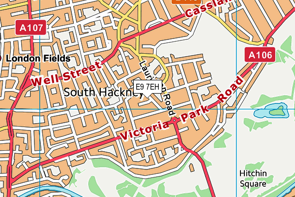 E9 7EH map - OS VectorMap District (Ordnance Survey)