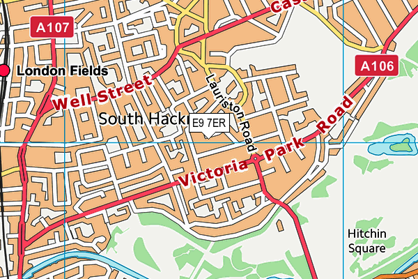 E9 7ER map - OS VectorMap District (Ordnance Survey)