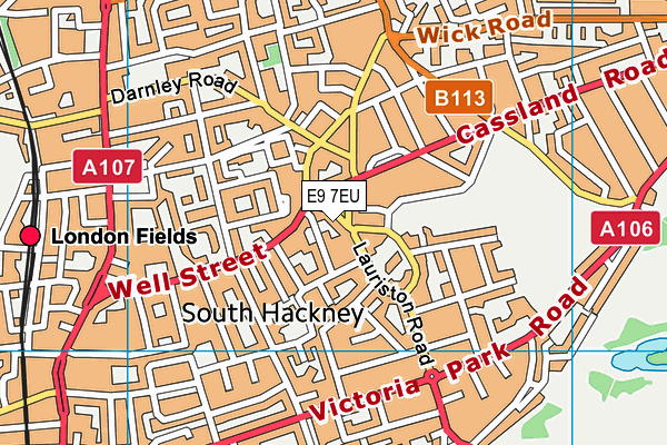 E9 7EU map - OS VectorMap District (Ordnance Survey)