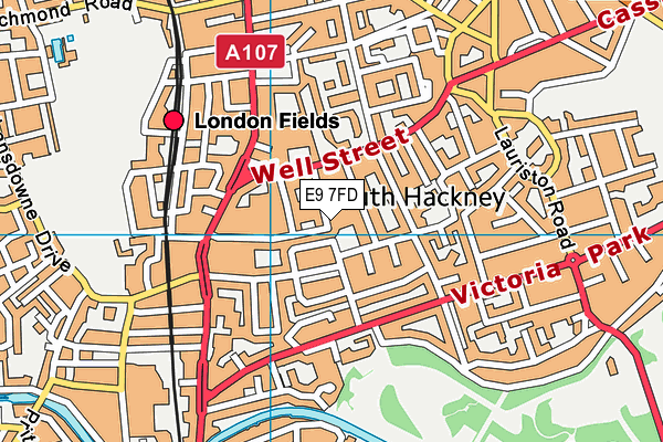 E9 7FD map - OS VectorMap District (Ordnance Survey)