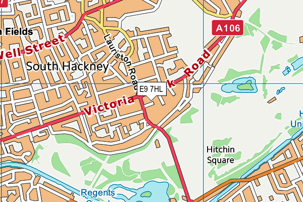 E9 7HL map - OS VectorMap District (Ordnance Survey)