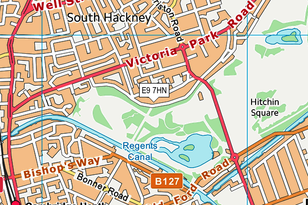 E9 7HN map - OS VectorMap District (Ordnance Survey)