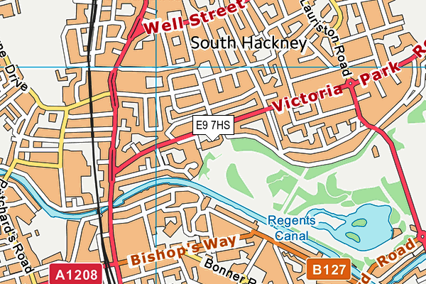 E9 7HS map - OS VectorMap District (Ordnance Survey)