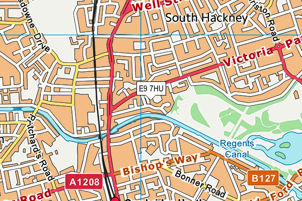 E9 7HU map - OS VectorMap District (Ordnance Survey)