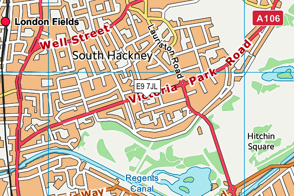 E9 7JL map - OS VectorMap District (Ordnance Survey)