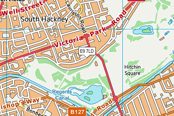 E9 7LD map - OS VectorMap District (Ordnance Survey)