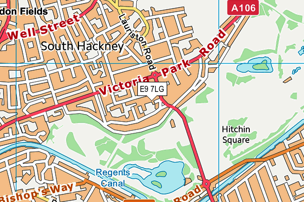 E9 7LG map - OS VectorMap District (Ordnance Survey)