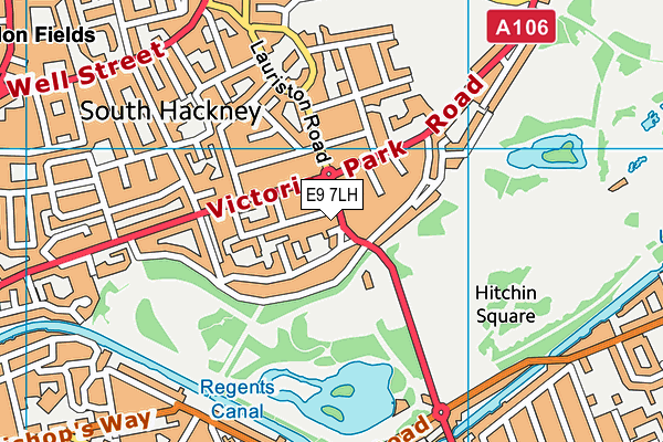 E9 7LH map - OS VectorMap District (Ordnance Survey)