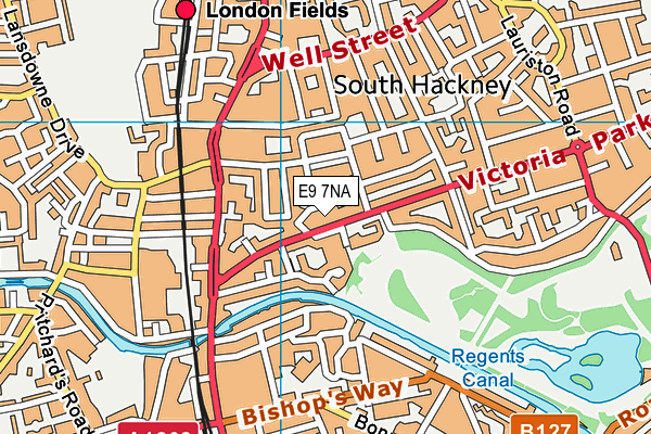 E9 7NA map - OS VectorMap District (Ordnance Survey)