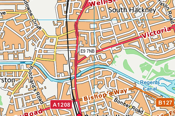 E9 7NB map - OS VectorMap District (Ordnance Survey)