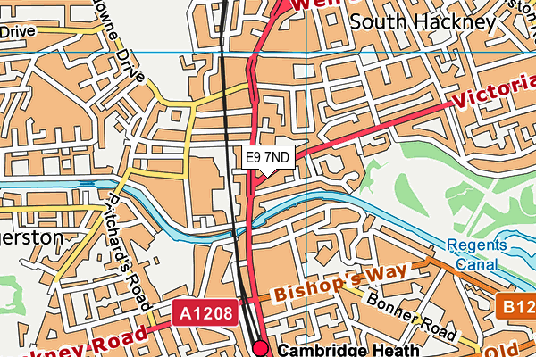 E9 7ND map - OS VectorMap District (Ordnance Survey)
