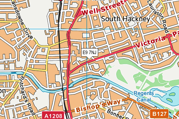E9 7NJ map - OS VectorMap District (Ordnance Survey)