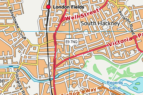 E9 7NQ map - OS VectorMap District (Ordnance Survey)