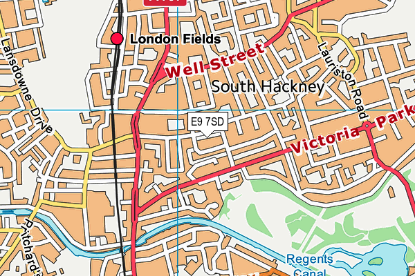 E9 7SD map - OS VectorMap District (Ordnance Survey)