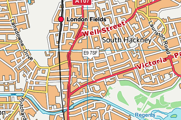 E9 7SF map - OS VectorMap District (Ordnance Survey)