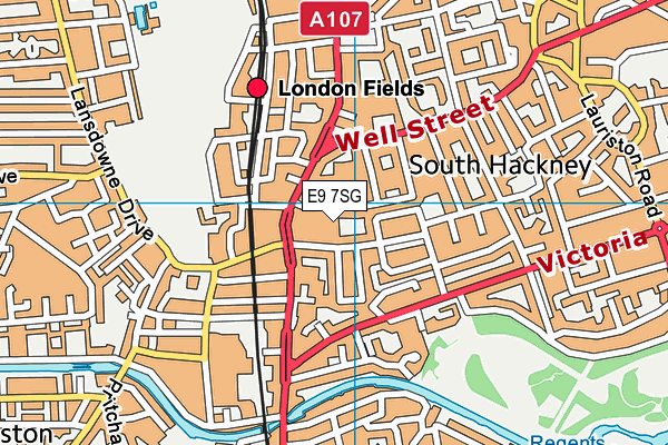 E9 7SG map - OS VectorMap District (Ordnance Survey)