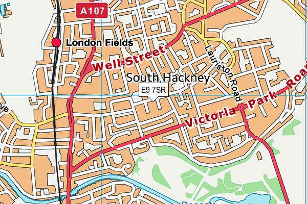 E9 7SR map - OS VectorMap District (Ordnance Survey)