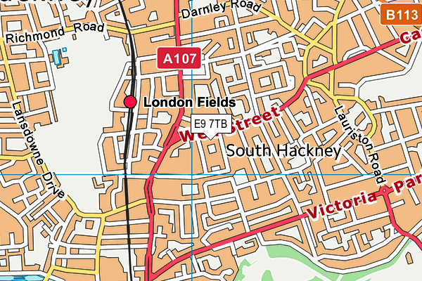 E9 7TB map - OS VectorMap District (Ordnance Survey)