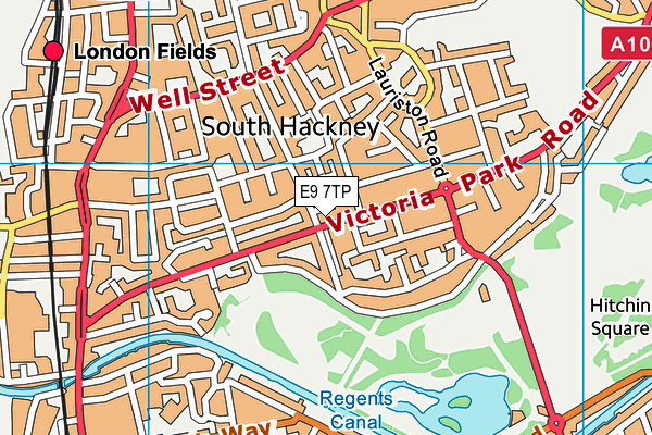 E9 7TP map - OS VectorMap District (Ordnance Survey)