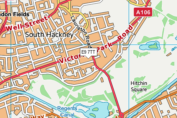 E9 7TT map - OS VectorMap District (Ordnance Survey)