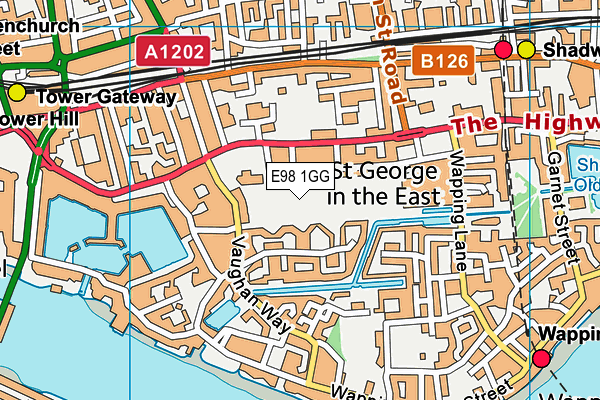 E98 1GG map - OS VectorMap District (Ordnance Survey)