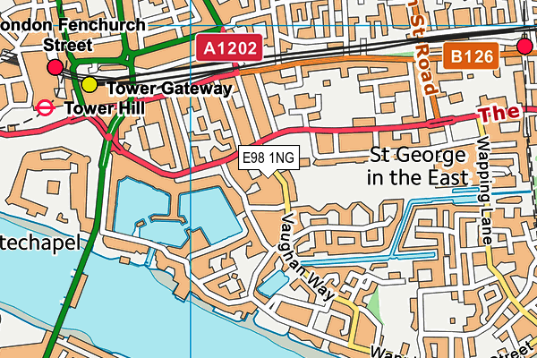 E98 1NG map - OS VectorMap District (Ordnance Survey)