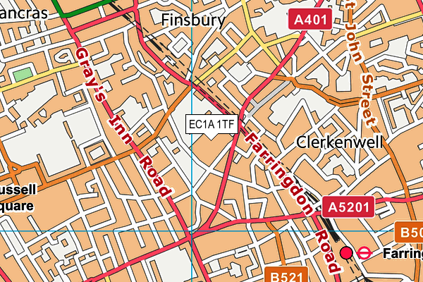 EC1A 1TF map - OS VectorMap District (Ordnance Survey)