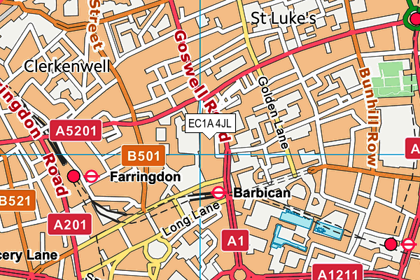 EC1A 4JL map - OS VectorMap District (Ordnance Survey)