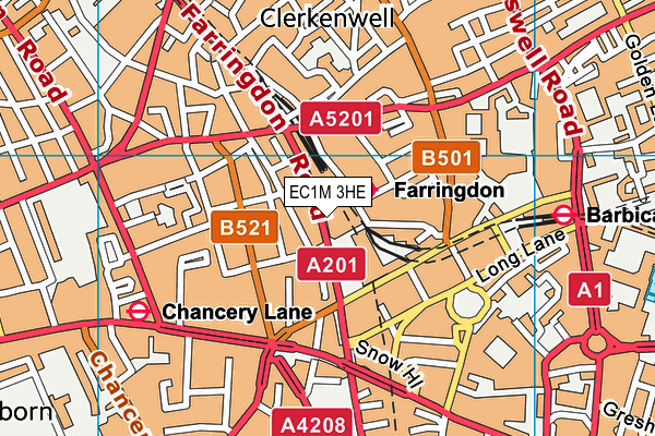 Mob45 (Farringdon) (Closed) map (EC1M 3HE) - OS VectorMap District (Ordnance Survey)