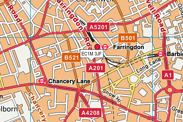 EC1M 3JF map - OS VectorMap District (Ordnance Survey)