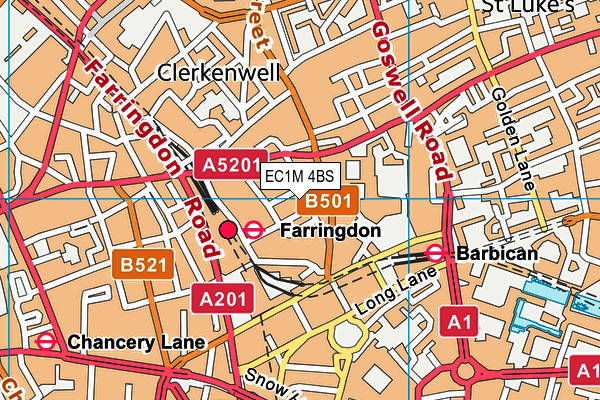 EC1M 4BS map - OS VectorMap District (Ordnance Survey)