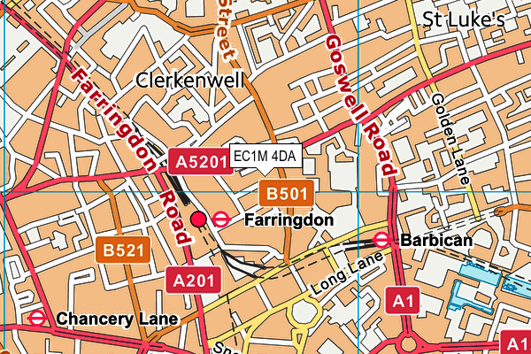 EC1M 4DA map - OS VectorMap District (Ordnance Survey)