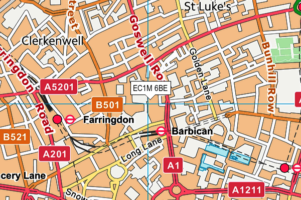 EC1M 6BE map - OS VectorMap District (Ordnance Survey)