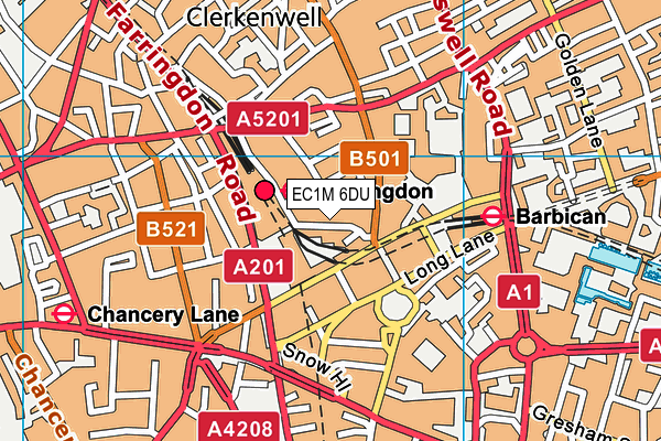 EC1M 6DU map - OS VectorMap District (Ordnance Survey)