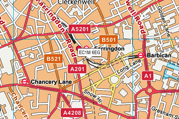 EC1M 6EG map - OS VectorMap District (Ordnance Survey)