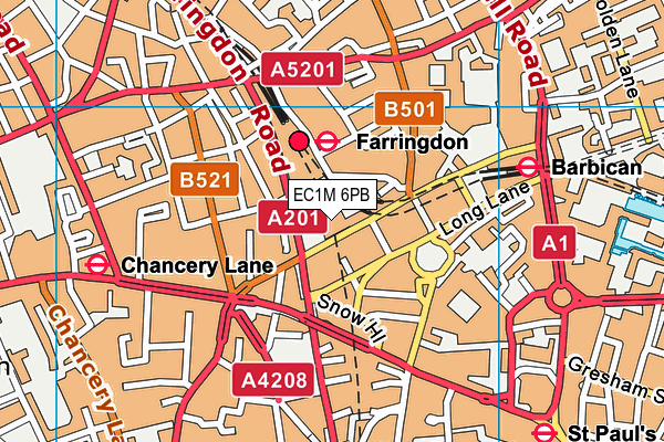 EC1M 6PB map - OS VectorMap District (Ordnance Survey)