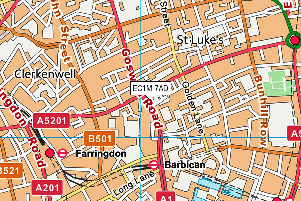 EC1M 7AD map - OS VectorMap District (Ordnance Survey)