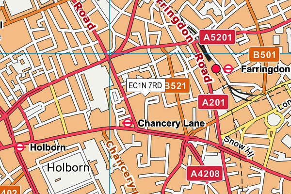 EC1N 7RD map - OS VectorMap District (Ordnance Survey)