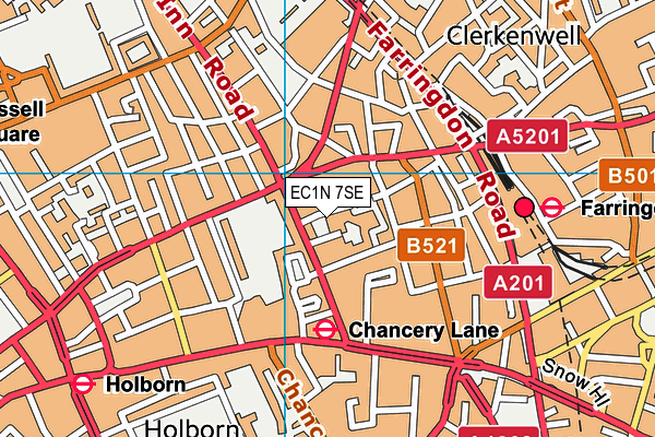 EC1N 7SE map - OS VectorMap District (Ordnance Survey)