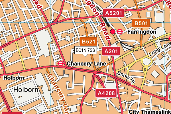 Gymbox (Farringdon) map (EC1N 7SS) - OS VectorMap District (Ordnance Survey)