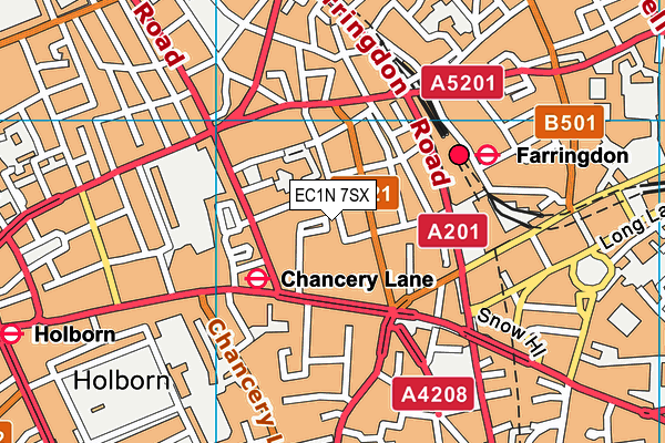 EC1N 7SX map - OS VectorMap District (Ordnance Survey)