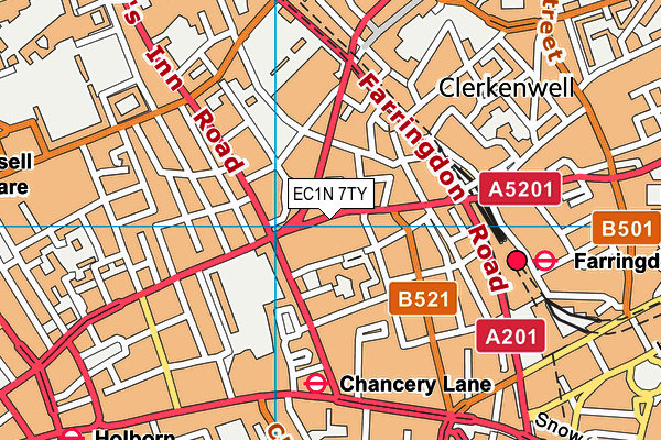 EC1N 7TY map - OS VectorMap District (Ordnance Survey)